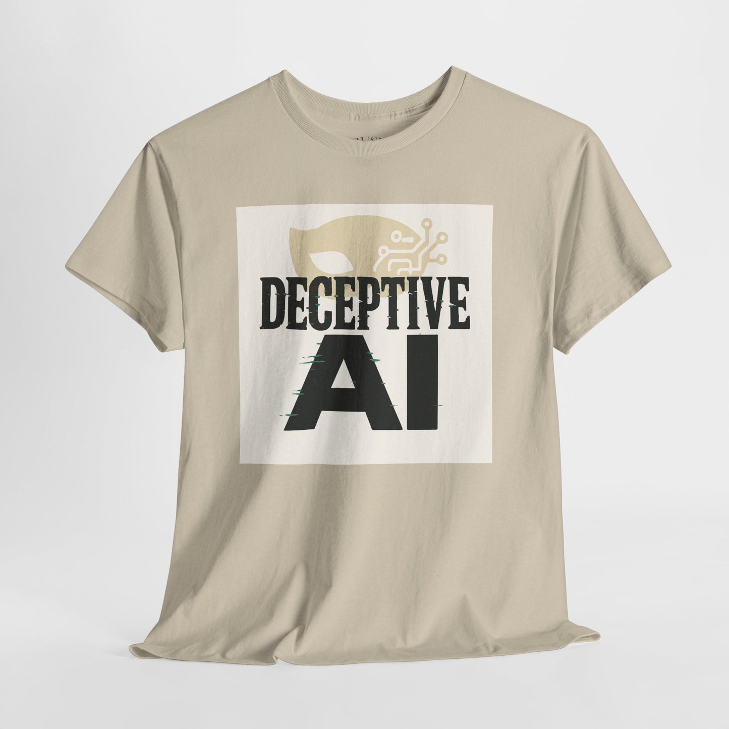 Deceptive AI Unisex Heavy Cotton Ruse Clues Tee - Bold Graphic Tee for Tech Enthusiasts