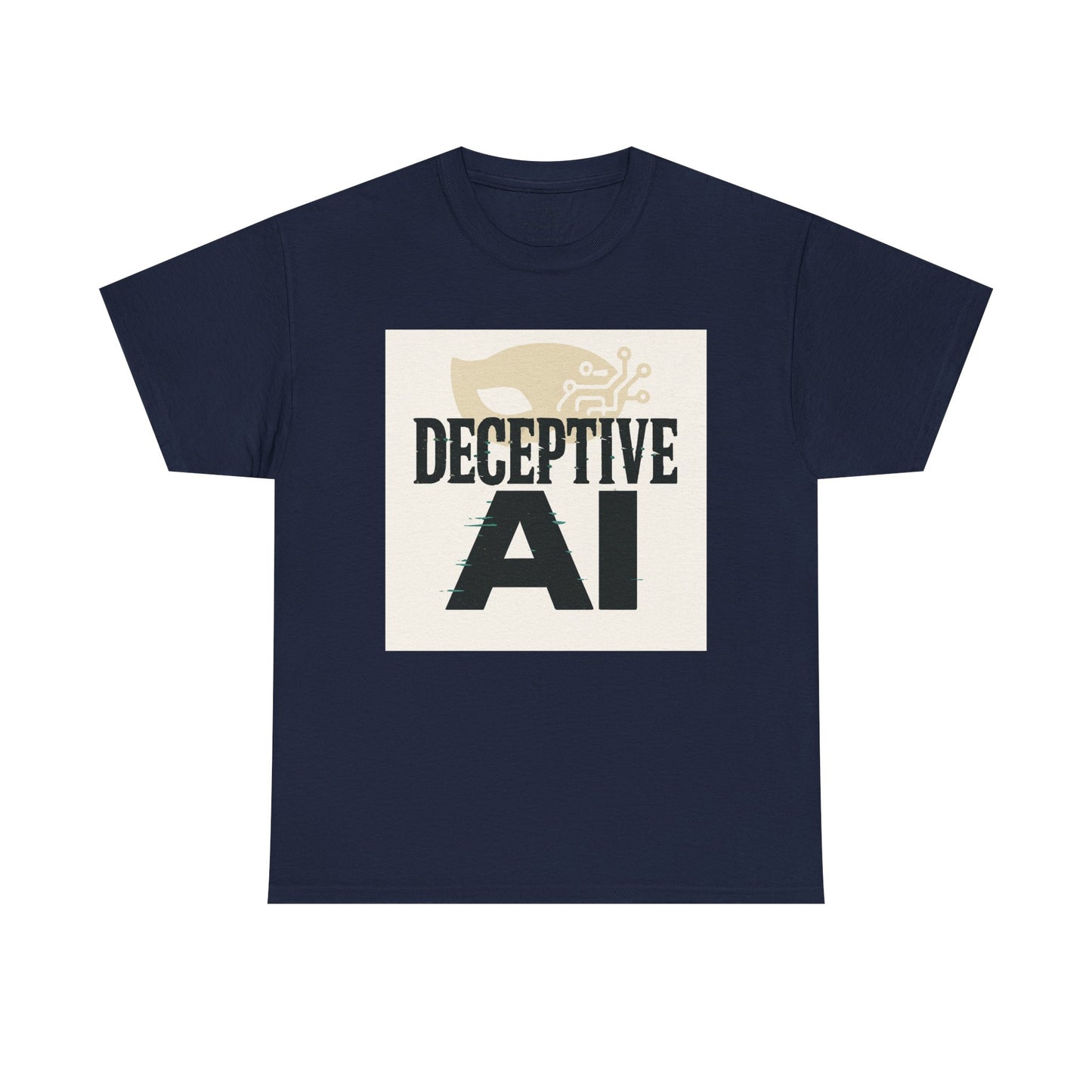 Deceptive AI Unisex Heavy Cotton Ruse Clues Tee - Bold Graphic Tee for Tech Enthusiasts