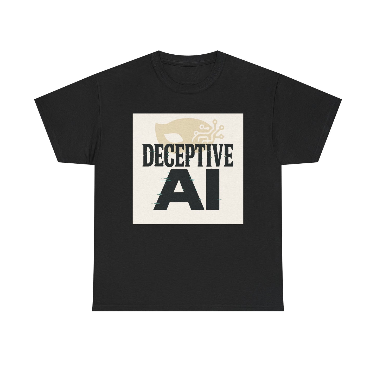 Deceptive AI Unisex Heavy Cotton Ruse Clues Tee - Bold Graphic Tee for Tech Enthusiasts