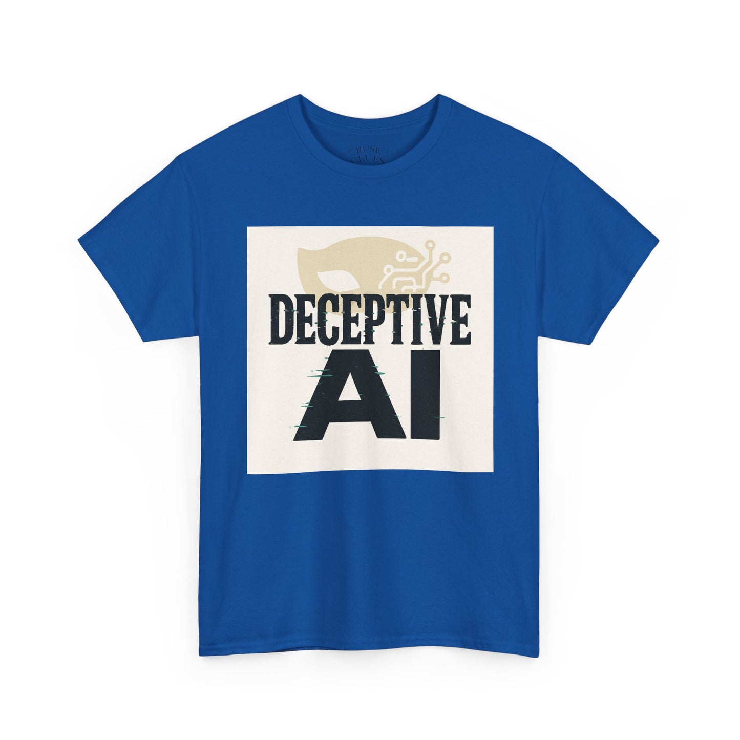 Deceptive AI Unisex Heavy Cotton Ruse Clues Tee - Bold Graphic Tee for Tech Enthusiasts