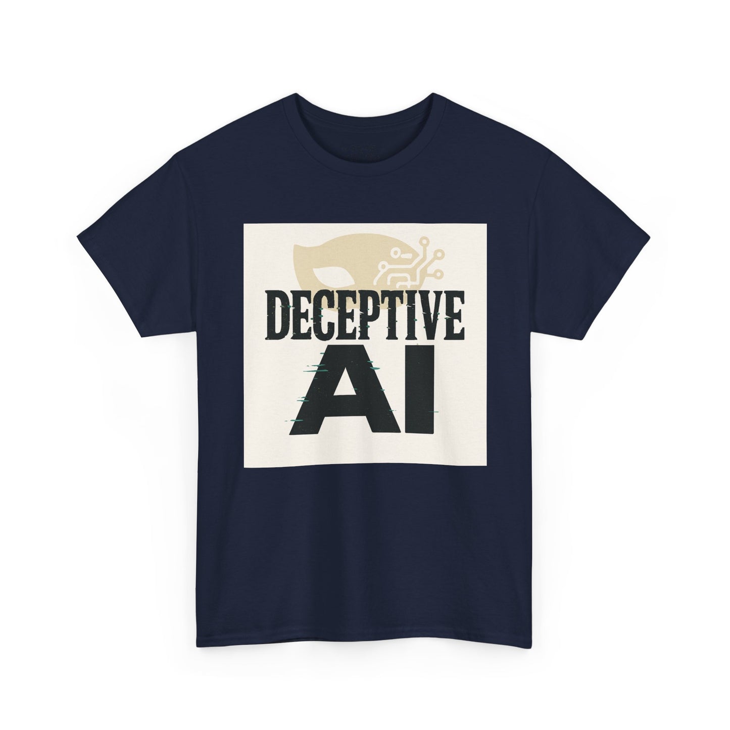 Deceptive AI Unisex Heavy Cotton Ruse Clues Tee - Bold Graphic Tee for Tech Enthusiasts