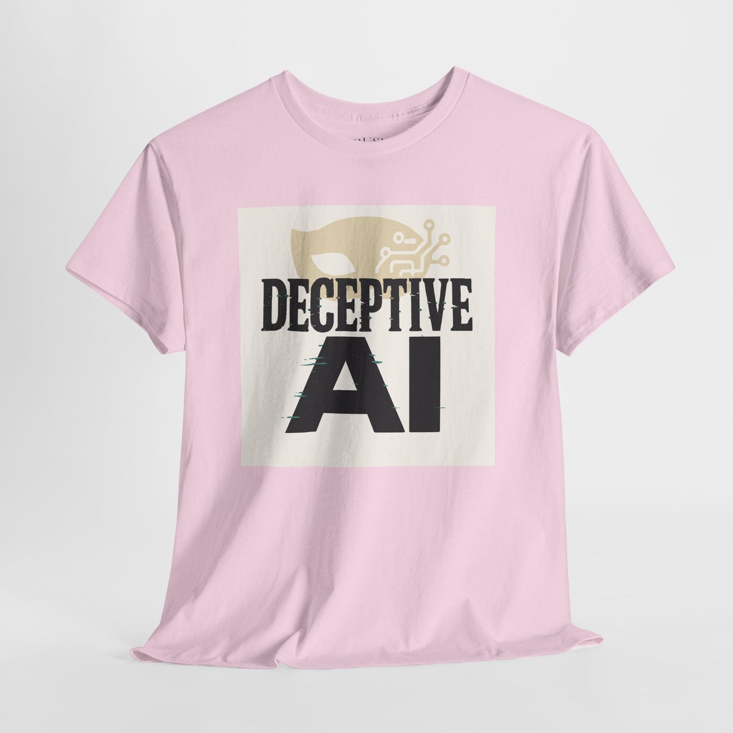 Deceptive AI Unisex Heavy Cotton Ruse Clues Tee - Bold Graphic Tee for Tech Enthusiasts