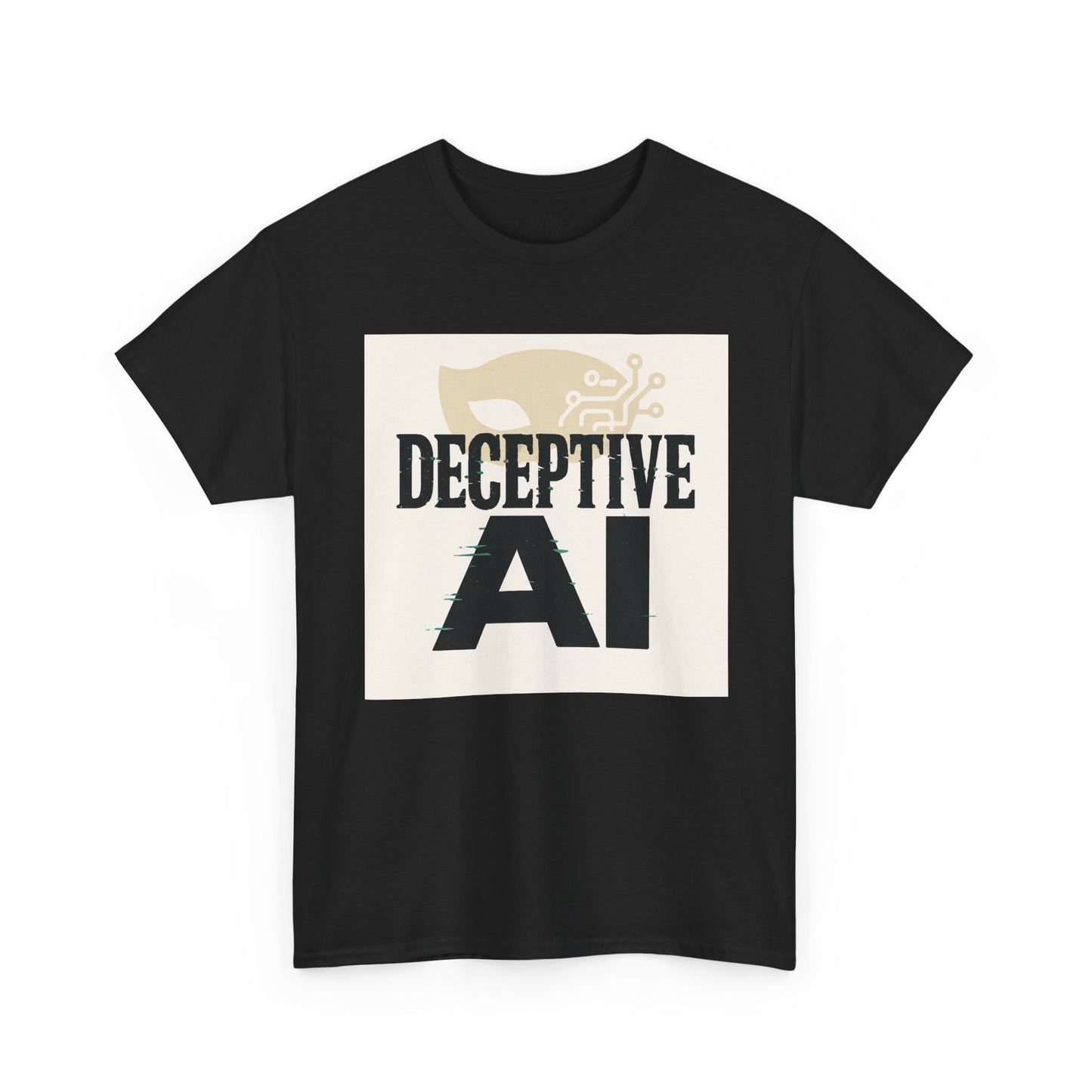 Deceptive AI Unisex Heavy Cotton Ruse Clues Tee - Bold Graphic Tee for Tech Enthusiasts