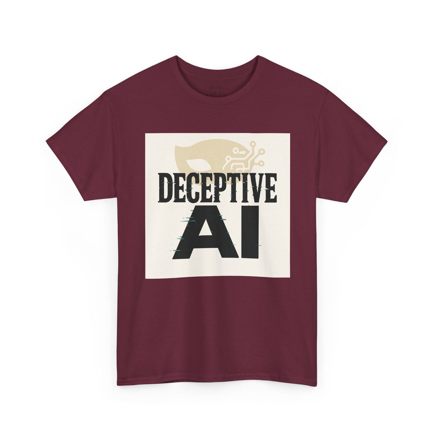 Deceptive AI Unisex Heavy Cotton Ruse Clues Tee - Bold Graphic Tee for Tech Enthusiasts