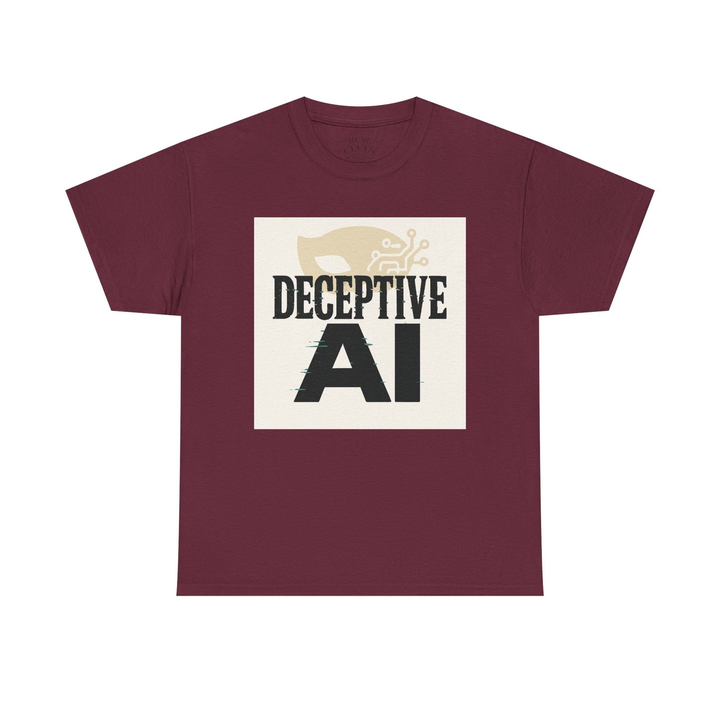 Deceptive AI Unisex Heavy Cotton Ruse Clues Tee - Bold Graphic Tee for Tech Enthusiasts