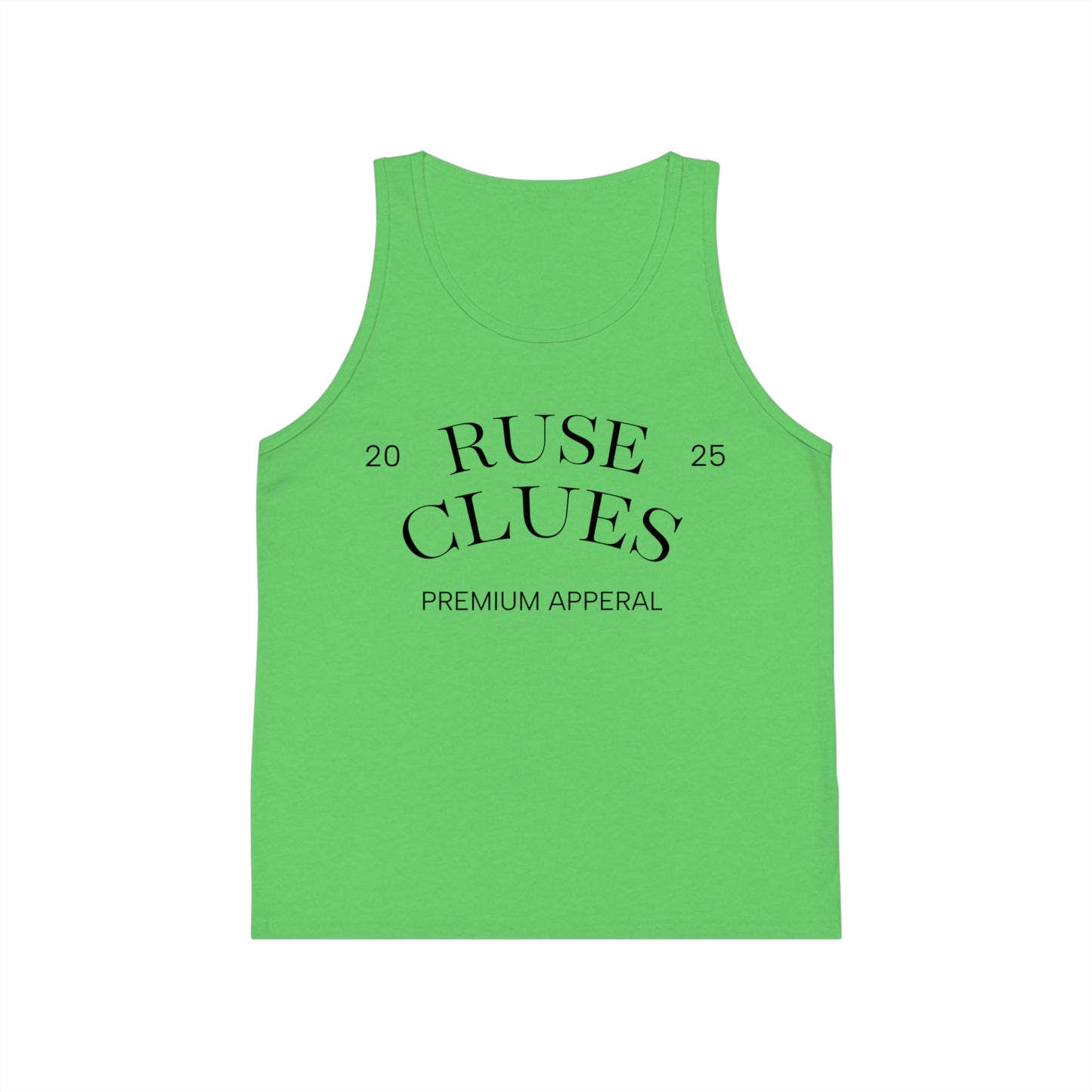RUSE CLUES Kids Jersey Tank Top, Cool Summer Apparel, Stylish Activewear, Gift for Kids, Birthday Outfit, Sports Tank